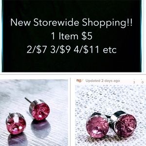 New 6mm Purple Rhinestone Stud Earrings